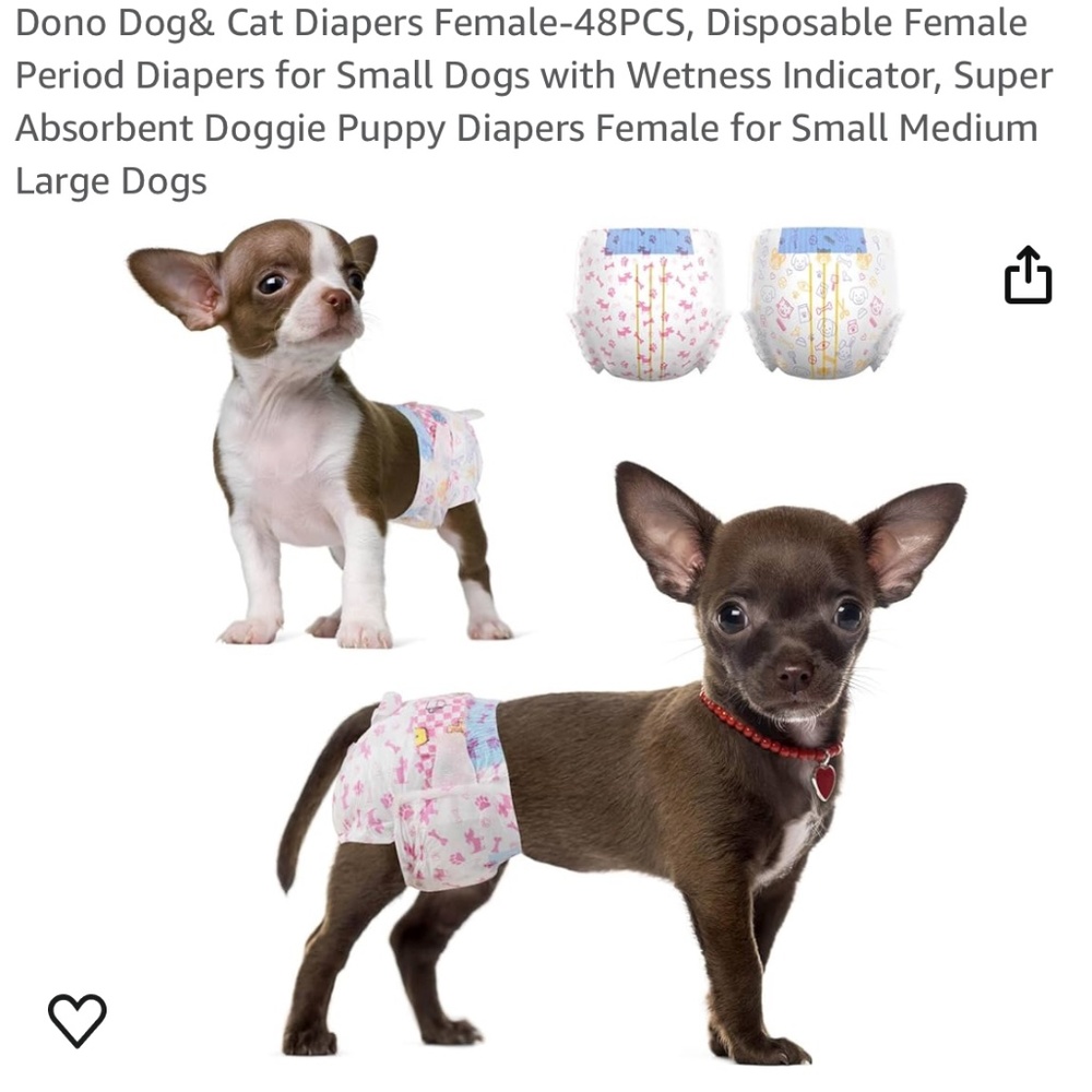 Dono Dog & Cat Diapers Female- 48 PCS, Disposable Diapers in Size XS NEW